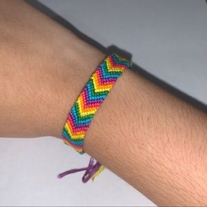 Handmade adjustable rainbow bracelet